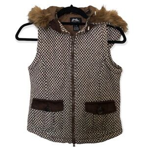 Good Rider Equestrian Wool Vest Houndstooth Tweed Quilted vest